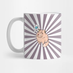 Fat Brown Cat Thinking About Fish Mug